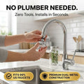 Anti-Splash Faucet Aerator | 360° Swivel & Anti-Clog DesignI Turbo Pressure Boost | No-Tool Installation | Universal Fit for Kitchen