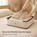 Storage bag storing seasonal down jackets in a closet