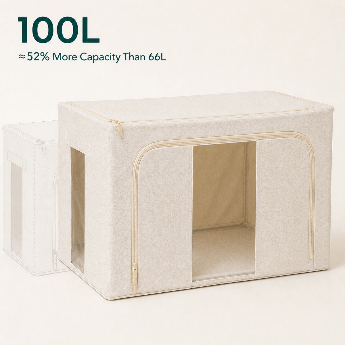 Kinfold 100L XL dual-window storage box for bulky bedding