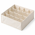 16-grid cotton-linen drawer organizer — front view