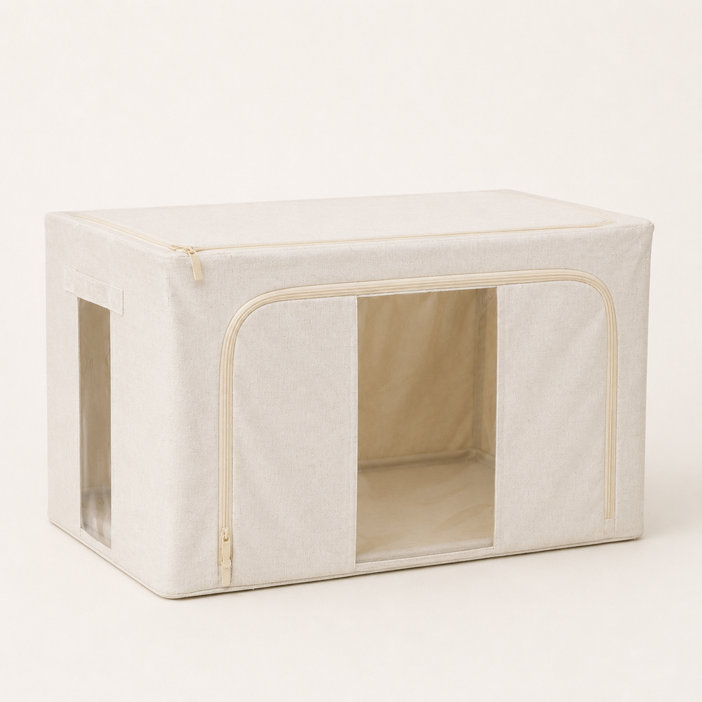 Kinfold 66L dual-window storage box with top and front access