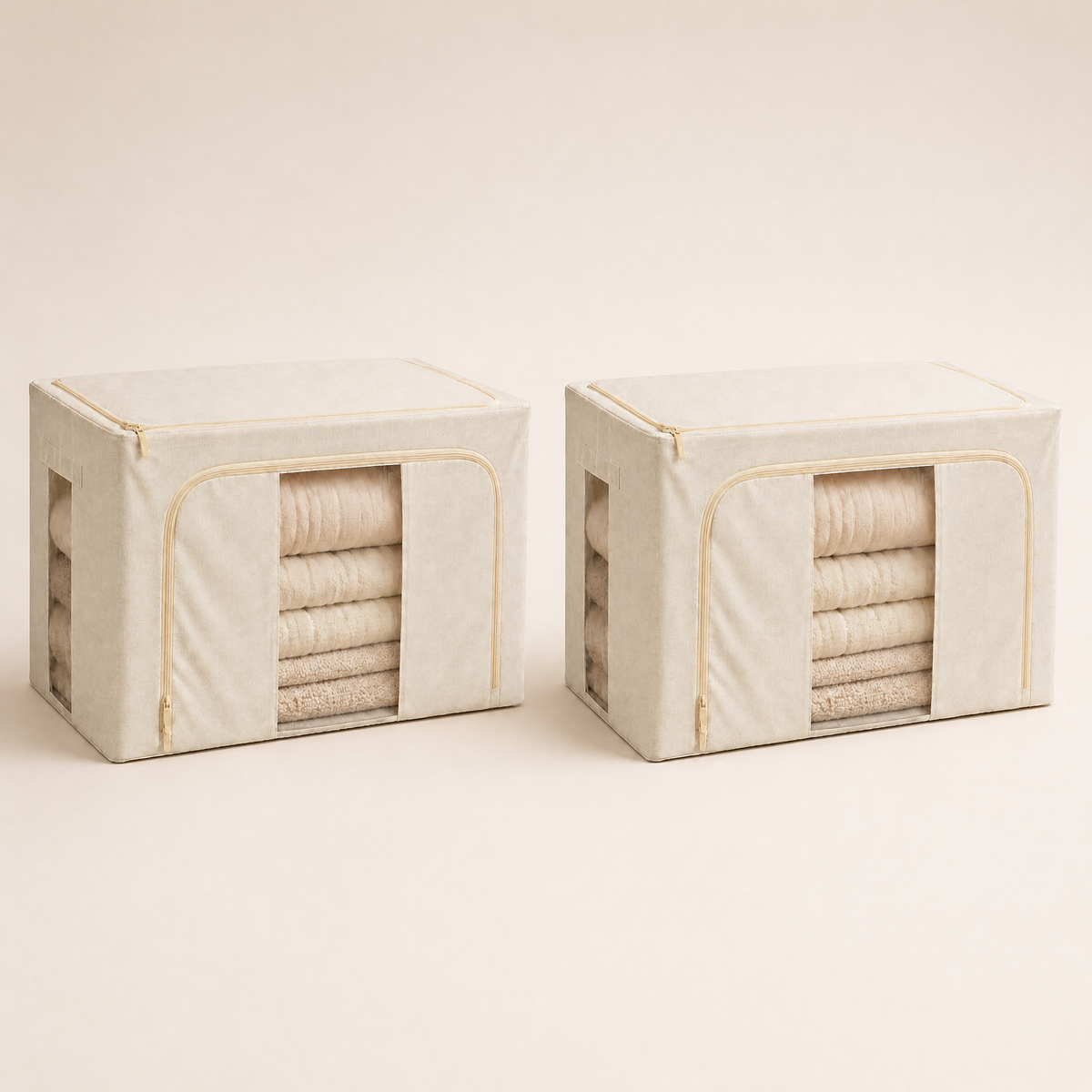 Two kinfoldhome 66L foldable storage boxes — 2-pack