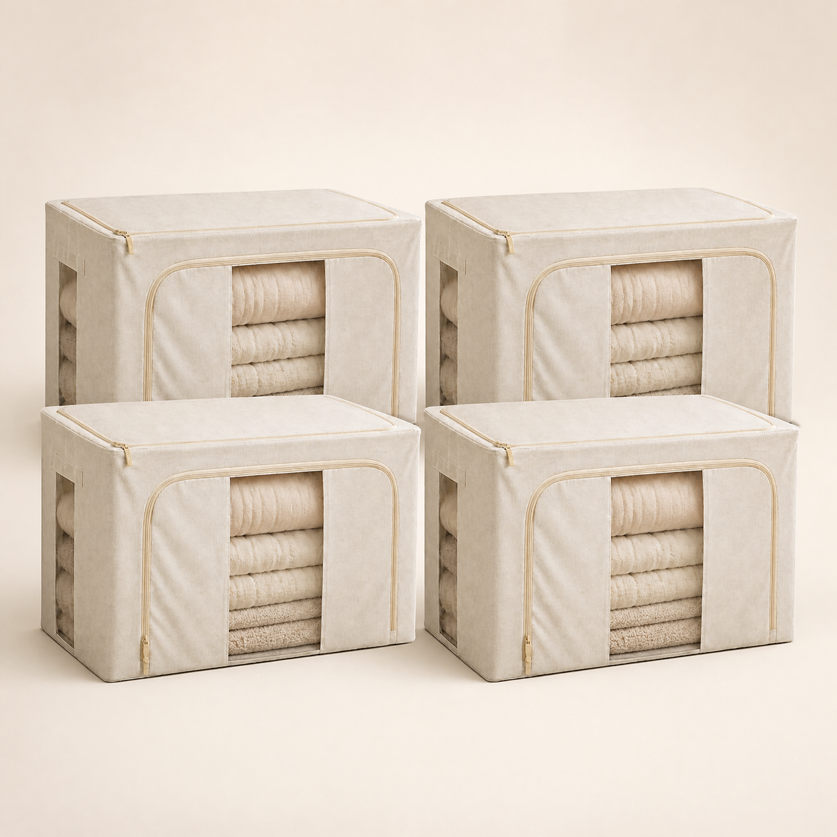 Four kinfoldhome 66L foldable storage boxes — 4-pack
