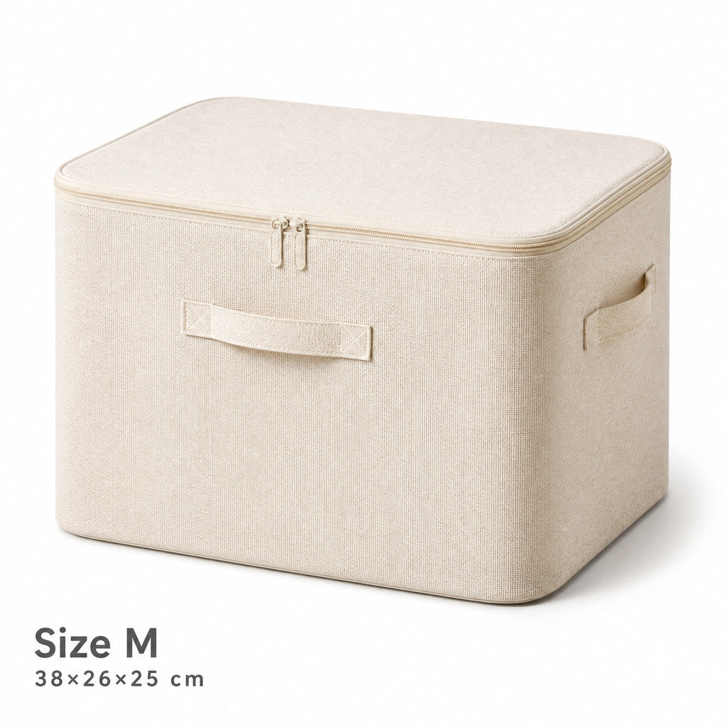 Foldable storage box with zipper — Size M (38 × 26 × 25 cm)